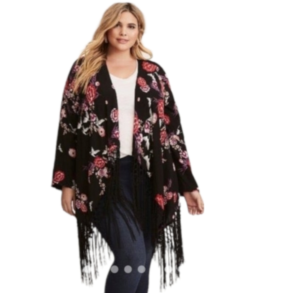 Torrid Lightweight Cardigan Swan Floral